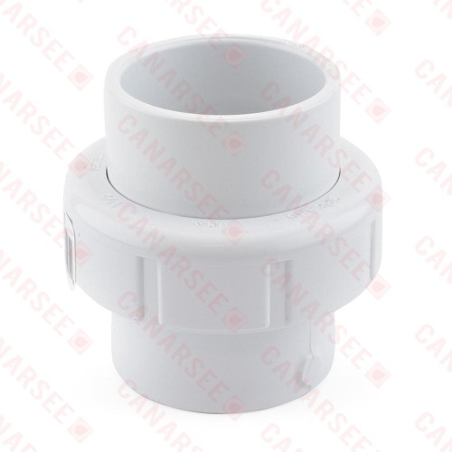 1-1/2" PVC (Sch. 40) Socket Union w/ Buna-N O-ring