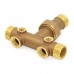 1" MPT x 4-1/2" Union Brass Short Well Tank Tee (Lead-Free)