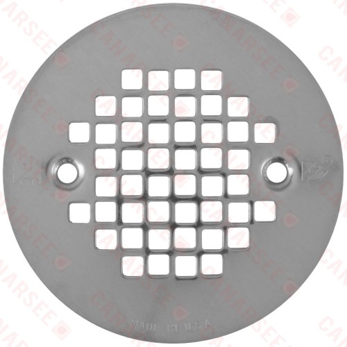 4-1/4" Polished Steel (Chrome) Screw-on Shower Drain Strainer w/ Screws