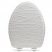 Bemis 137SLOW (White) Mayfair series Modern Geometric Sculptured Wood Elongated Toilet Seat, Slow-Close