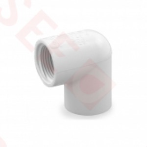 3/4" Barbed Insert x 3/4" Female NPT 90° PVC Elbow, Sch 40, Gray