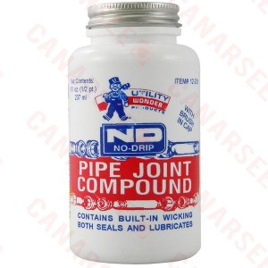 No-Drip Pipe Joint Compound w/ Brush Cap, 8 oz (1/2 pint)