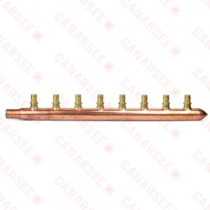 8-branch 1/2" PEX-A (F1960) Copper Manifold, 3/4" Male Sweat x Closed, LF