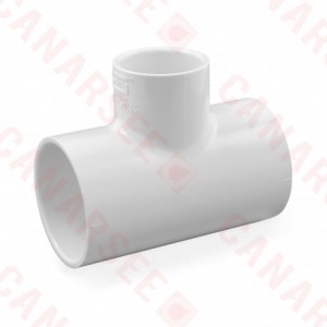 2" x 2" x 1-1/4" Barbed Insert PVC Reducing Tee, Sch 40, Gray