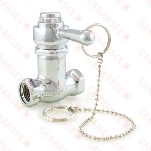 Self-Closing Shower Valve w/ Pull Chain & Lever, Chrome Plated Brass