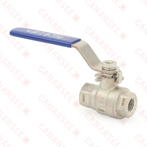 1/4" NPT Threaded 304 St. Steel Ball Valve, Full Port (Lead-Free)..