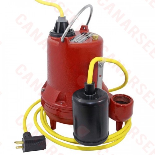 Automatic High Temperature Sump Pump (200F) w/ Wide Angle Float Switch, 25' cord, 4/10HP, 115V