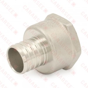 1" PEX x 1" Female Threaded Adapter, 304 St. Steel (Lead-Free)