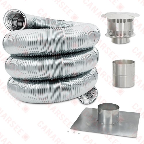 6" x 25ft Pre-Insulated Aluminum Gas Chimney Liner Kit