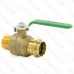 1" Press x 1" MPT Threaded Brass Ball Valve, Full Port, Lead-Free