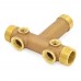 1" MPT x 3-5/8" Solid Brass Short Well Tank Tee (Lead-Free)