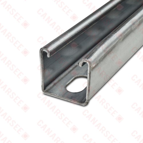 10ft Standard (1-5/8" x 1-5/8") Metal Strut Channel, Pre-Galvanized Steel, Half-Slotted, 12-Gauge