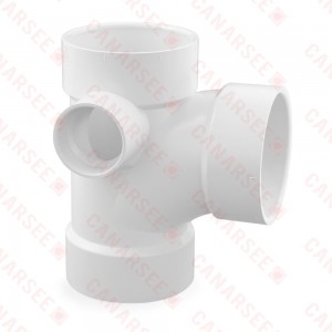 4" PVC DWV Sanitary Tee w/ 2" Left Side Inlet