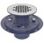 Round PVC Shower Pan Drain w/ Screw-on 19-Gauge St. Steel Strainer, 2" Hub x 3" Inside Fit (less test plug)