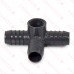 1" Barbed Insert x 3/4" Female NPT Side Outlet PVC Tee, Sch 40, Gray