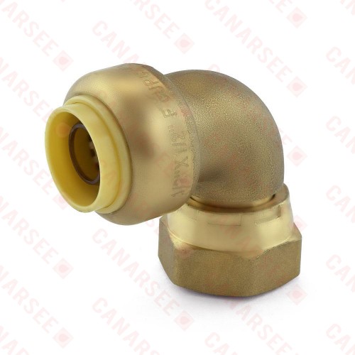 1/2" Push To Connect x 1/2" FNPT Swivel Elbow, Lead-Free