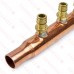 4-branch 1/2" PEX-A (F1960) Copper Manifold, 3/4" Male Sweat x Closed, LF