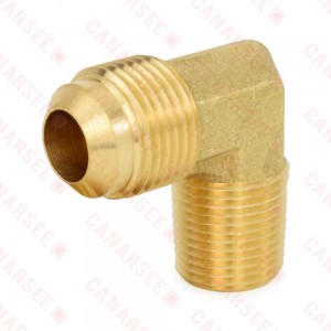 1/2" Flare x 3/8" MNPT Brass 90° Elbow