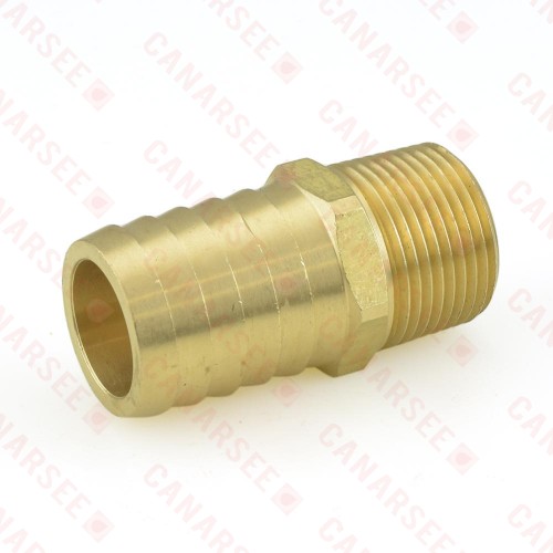 1” Hose Barb x 3/4” Male Threaded Brass Adapter