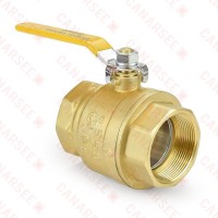 2” FIP x FIP Threaded Brass Ball Valve, Full Port