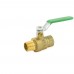 1/2" Male x 1/2" Female NPT Threaded Brass Ball Valve, Full Port, Lead-Free