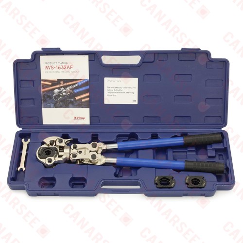 Manual Copper Press Tool Kit w/ Rotating Head, 1/2", 3/4" and 1"