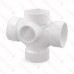 3" PVC DWV Double Sanitary Tee w/ 2" Right & Left Side Inlets