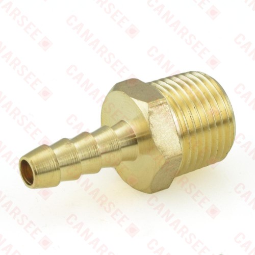 1/4” Hose Barb x 3/8” Male Threaded Brass Adapter 