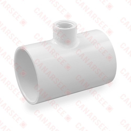 2" x 2" x 1/2" PVC (Sch. 40) Reducing Tee (Socket x Socket x FIPT)