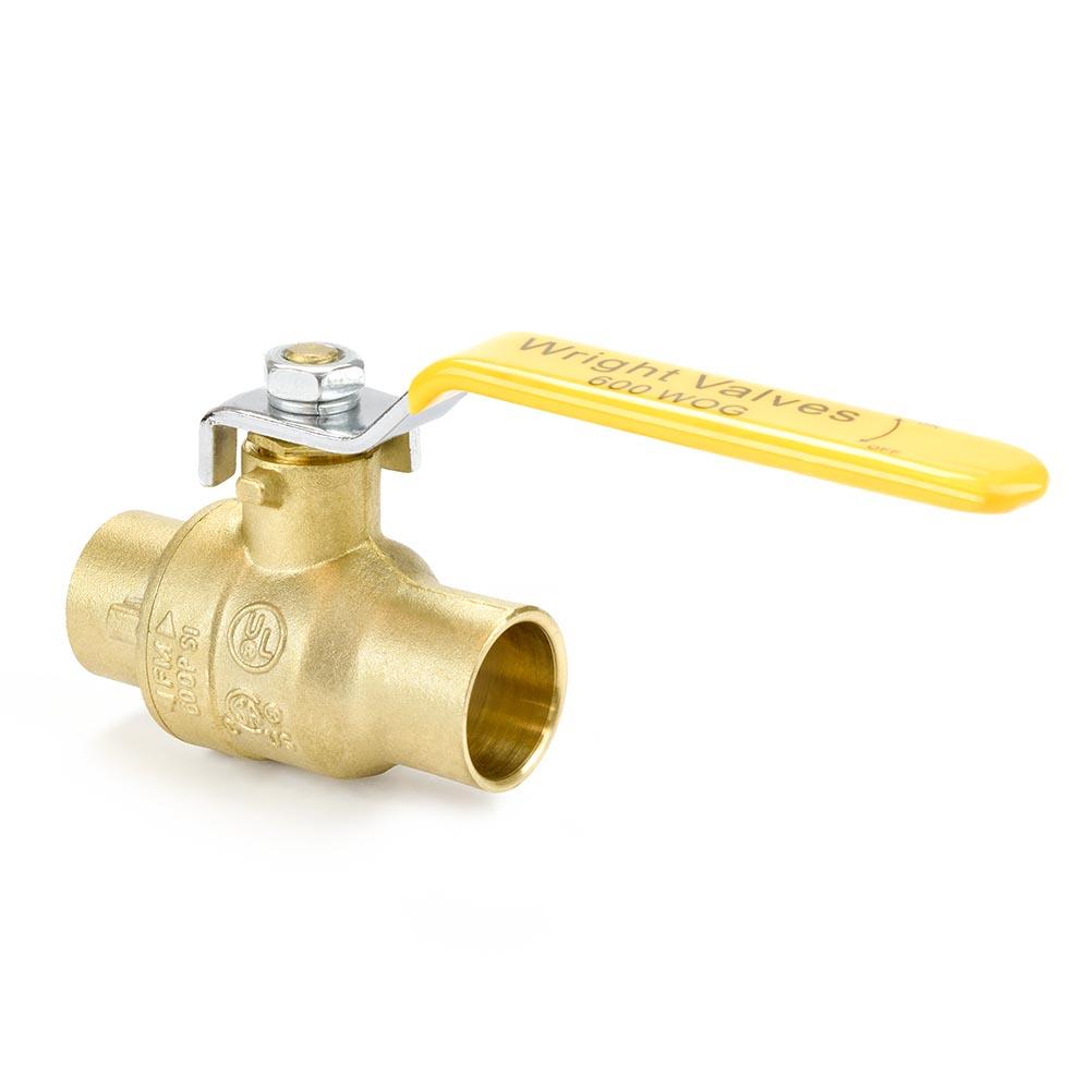 3/4” Sweat (Solder) Brass Ball Valve, Full Port | Plumbing Supplies ...