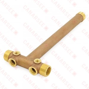 1" MPT x 13" Solid Brass Well Tank Tee (Lead-Free)