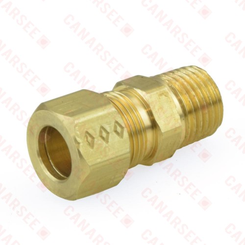 3/8" OD x 1/4" MIP Threaded Compression Adapter, Lead-Free