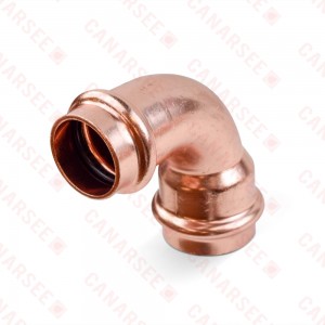 1" x 3/4" Press Copper Reducing 90° Elbow, Imported