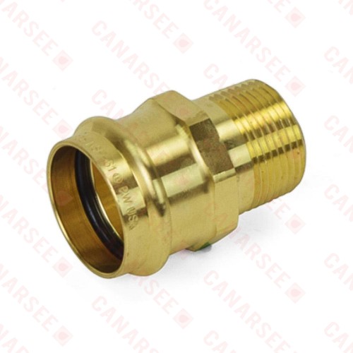 1-1/4" Press x 1" Male Threaded Adapter, Lead-Free Brass, Made in the USA