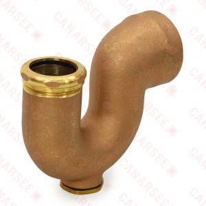 2" FNPT x 1-1/2" Tubular Cast Brass NY Reg P-Trap w/ Cleanout