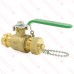 3/4" Press x 3/4" Male Garden Hose Brass Ball Valve w/ Cap & Chain, Lead-Free