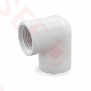 1" Barbed Insert x 1" Female NPT 90° PVC Elbow, Sch 40, Gray