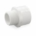 1-1/2" Barbed Insert x 1-1/4" Male NPT Threaded PVC Reducing Adapter, Sch 40, Gray