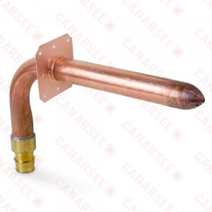 Copper Stub Out Elbow w/ Ear for 3/4" PEX-A Tubing (F1960), 8" x 6"