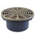 PVC Floor Drain, Round, Nickel Bronze, PVC 4" Hub