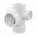 3" PVC DWV Sanitary Tee w/ 2" Right & Left Side Inlets