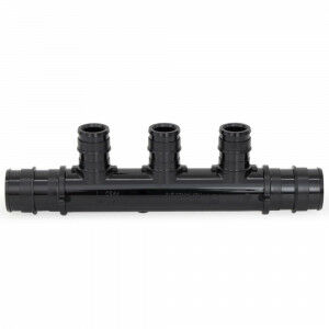 3-Branch PEX-A Expansion (F1960) Poly-Alloy Manifold, 1/2" Ports x 3/4" Inlet/Outlet, Open-Style, Lead-Free