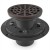 Round Tile-in PVC Shower Pan Drain w/ Screw-on Oil Rubbed Bronze Strainer & Ring, 2" Hub x 3" Inside Fit