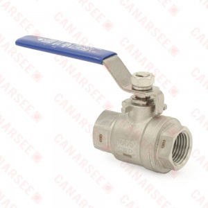 1/2" NPT Threaded 304 St. Steel Ball Valve, Full Port (Lead-Free)..