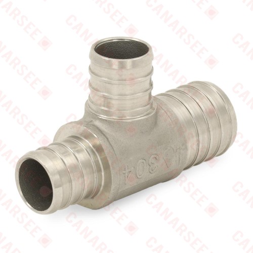 1" PEX x 3/4" x 3/4" PEX 304 St. Steel Reducing Tee (Lead-Free)..