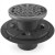 Round Tile-in PVC Shower Pan Drain w/ Screw-on Polished Steel Strainer & Ring, 2" Hub x 3" Inside Fit