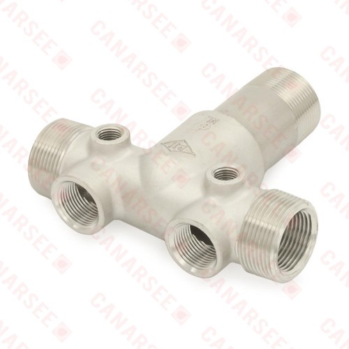 1-1/4" MPT x 4-1/2" Solid 304 Stainless Steel Short Well Tank Tee
