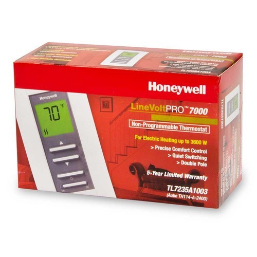 Honeywell TL7235 Series Non Programmable Heat Only Thermostat, Settable