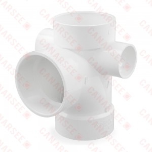 4" PVC DWV Sanitary Tee w/ 2" Right & Left Side Inlets