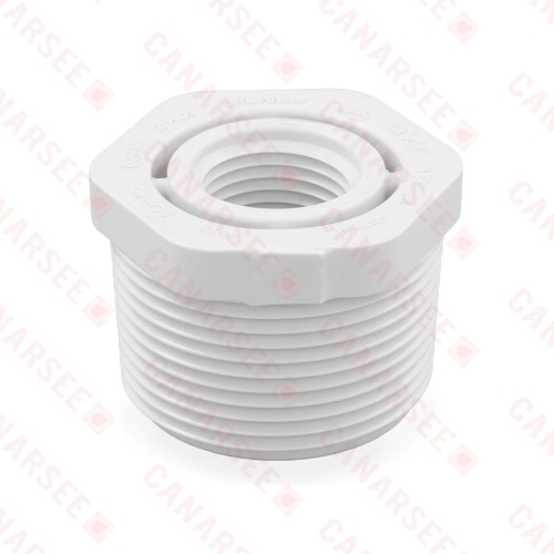 1-1/4" x 1/2" PVC (Sch. 40) MIP x FIP Bushing